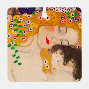 Gustav Klimt - Mother and Child Metal Tree Decoration