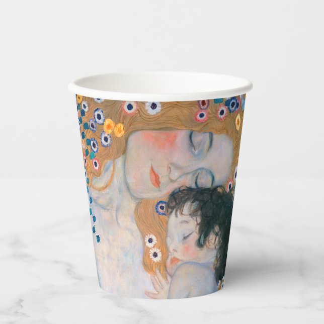 Gustav Klimt - Mother and Child Paper Cups (Front)