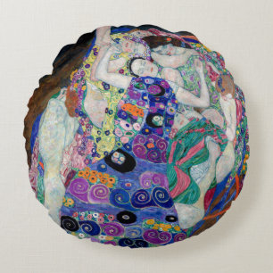 Gustav Klimt Painting The Virgin Round Cushion