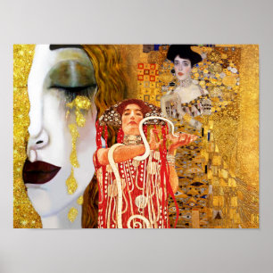 Gustav Klimt, paintings Collage, Combined art  Poster