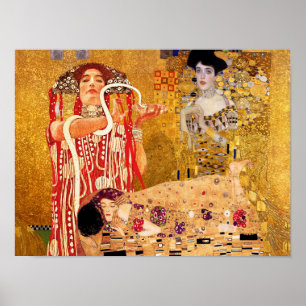 Gustav Klimt, paintings Collage, Combined art  Poster