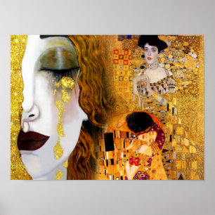 Gustav Klimt, paintings Collage, Combined art  Poster