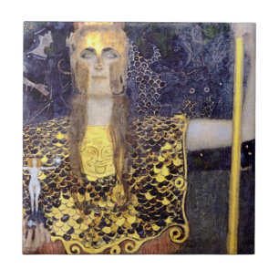 Gustav Klimt Pallas Athena Art Nouveau Tile