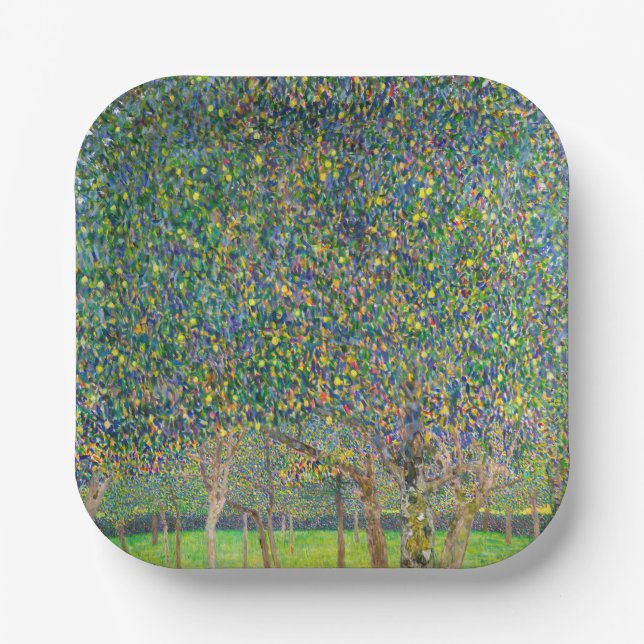 Gustav Klimt - Pear Tree Floor Paper Plate (Front)