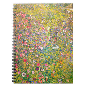 Gustav Klimt Pink Flowers Notebook