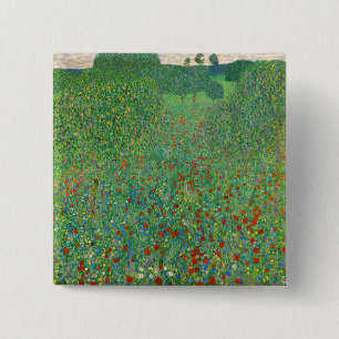 Gustav Klimt - Poppy Field 15 Cm Square Badge