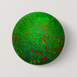 Gustav Klimt Poppy Field 6 Cm Round Badge