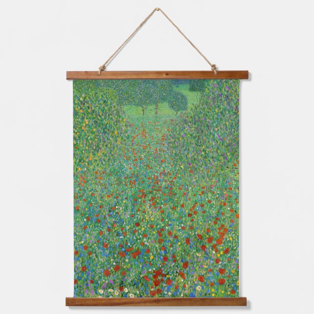 Gustav Klimt - Poppy Field Hanging Tapestry (Front)