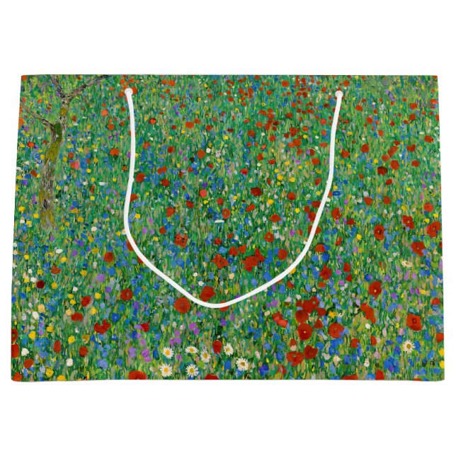 Gustav Klimt - Poppy Field Large Gift Bag (Front)