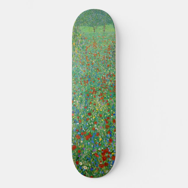 Gustav Klimt - Poppy Field Skateboard (Front)