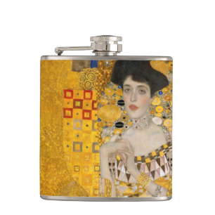 Gustav Klimt - Portrait of Adele Bloch-Bauer I Hip Flask