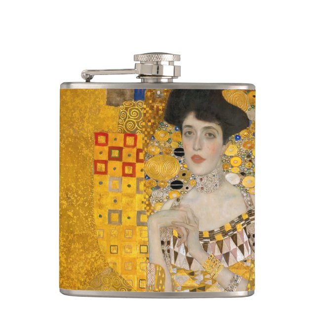 Gustav Klimt - Portrait of Adele Bloch-Bauer I Hip Flask (Front)