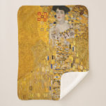 Gustav Klimt - Portrait of Adele Bloch-Bauer I Sherpa Blanket<br><div class="desc">Portrait of Adele Bloch-Bauer I - Gustav Klimt,  Oil on Canvas,  1907</div>