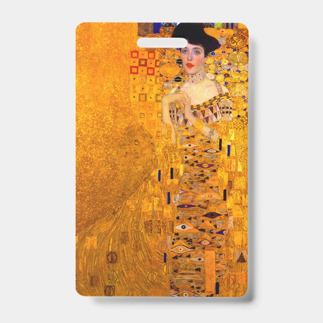 Gustav Klimt Portrait of Adele Bloch Bauer ID Badge (Front)