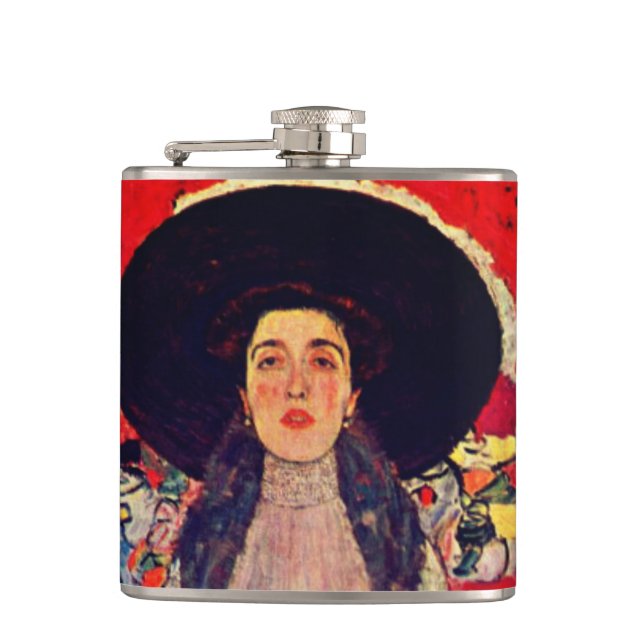 Gustav Klimt Portrait of Adele Bloch-Bauer II Hip Flask (Front)
