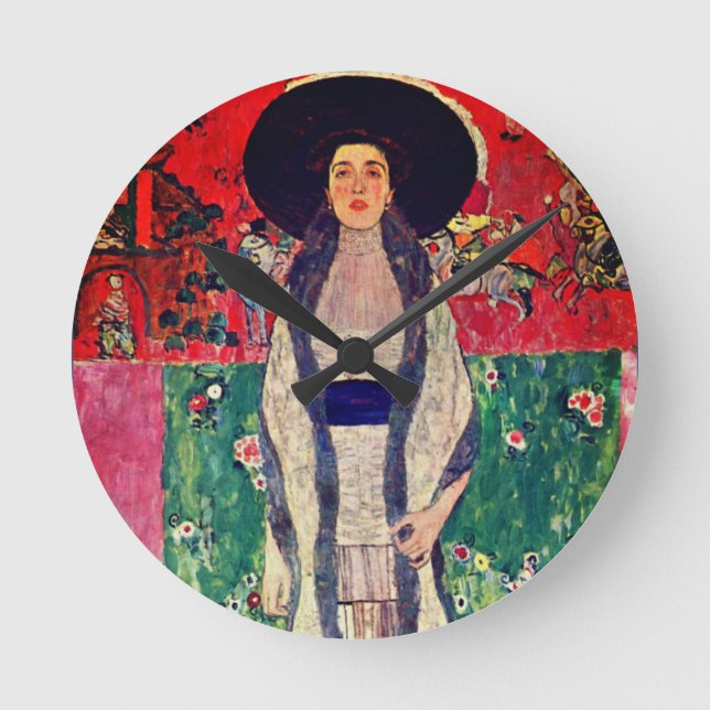 Gustav Klimt Portrait of Adele Bloch-Bauer II Round Clock (Front)