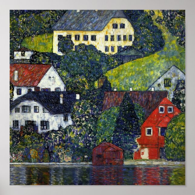 Gustav Klimt Poster ~ Houses at Unterach am Attens (Front)