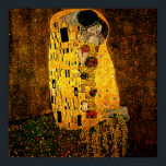 Gustav Klimt Poster The Kiss<br><div class="desc">An Austrian symbolist painter,  1862 - 1918.
This is an oil painting with layers of gold leaf applied which gives it a striking appearance.</div>