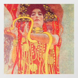 Gustav Klimt Red Woman Gold Snake Painting
