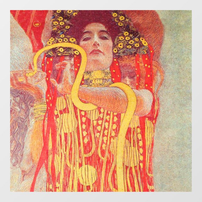 Gustav Klimt Red Woman Gold Snake Painting (Sheet)