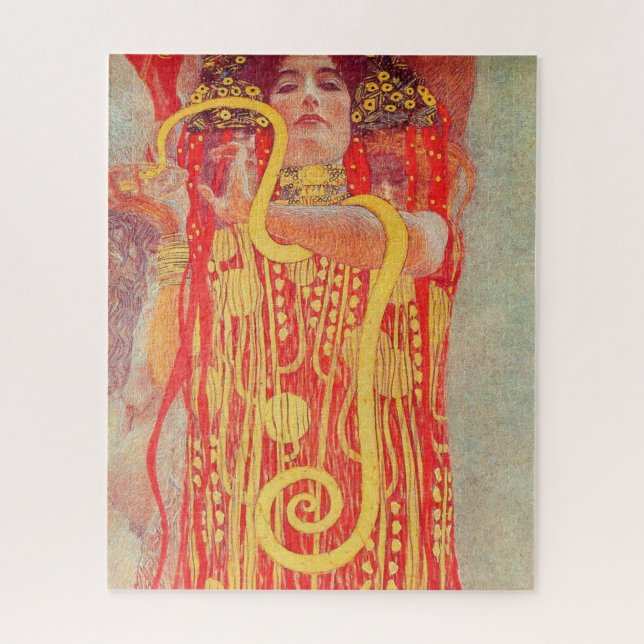 Gustav Klimt Red Woman Gold Snake Painting Jigsaw Puzzle (Vertical)
