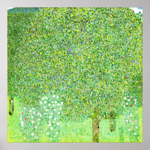 Gustav Klimt, rose bushes under the trees Poster