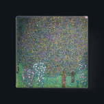 Gustav Klimt - Rosebushes under the Trees 15 Cm Square Badge<br><div class="desc">Rosebushes under the Trees / Roses under the Trees by Gustav Klimt in 1905</div>