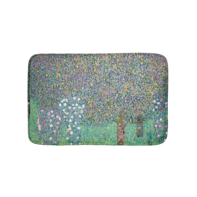 Gustav Klimt - Rosebushes under the Trees Bath Mat (Front)