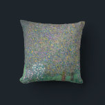 Gustav Klimt - Rosebushes under the Trees Cushion<br><div class="desc">Rosebushes under the Trees / Roses under the Trees by Gustav Klimt in 1905</div>