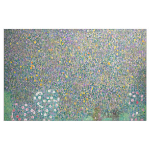 Gustav Klimt - Rosebushes under the Trees Fabric