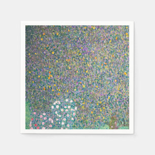 Gustav Klimt - Rosebushes under the Trees Napkin
