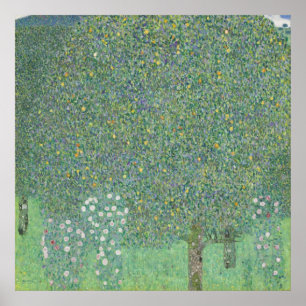 Gustav Klimt - Rosebushes under the Trees Poster