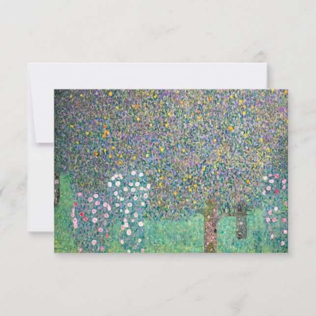 Gustav Klimt - Rosebushes under the Trees Thank You Card (Front)