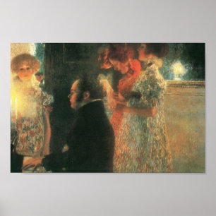 Gustav Klimt- Schubert at the Piano II Poster