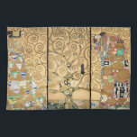Gustav Klimt - Stoclet Frieze Tree of Life Tea Towel<br><div class="desc">Stoclet Frieze Triptych: Tree of Life,  Fulfilment,  Expectation - Gustav Klimt,  Cardboard,  1909</div>