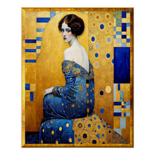 Gustav Klimt Style Portrait of a Woman  Poster