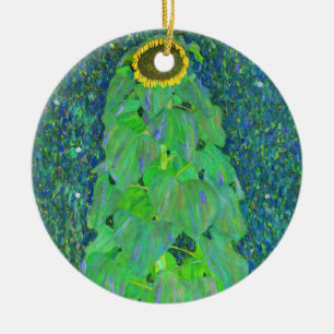 Gustav Klimt Sunflower Ceramic Tree Decoration