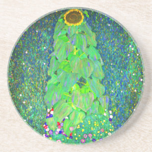 Gustav Klimt Sunflower Coaster