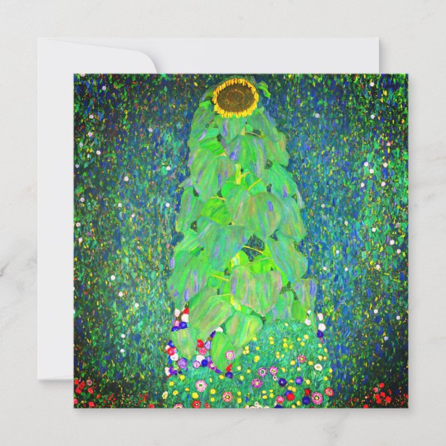 Gustav Klimt Sunflower Invitation (Front)