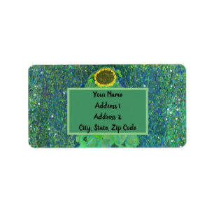 Gustav Klimt Sunflower Label