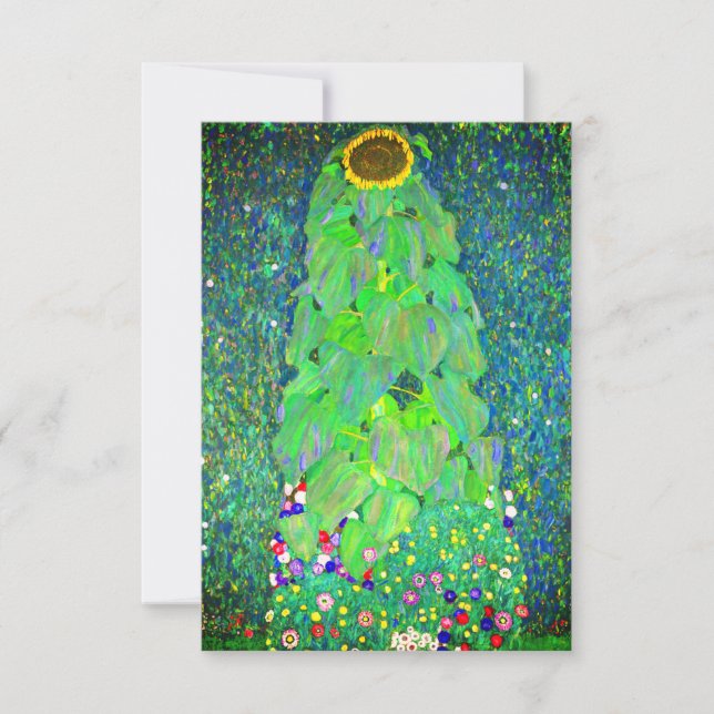 Gustav Klimt Sunflower Save The Date (Front)