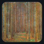 Gustav Klimt - Tannenwald Pine Forest Square Sticker<br><div class="desc">Fir Forest / Tannenwald Pine Forest - Gustav Klimt,  Oil on Canvas,  1902</div>