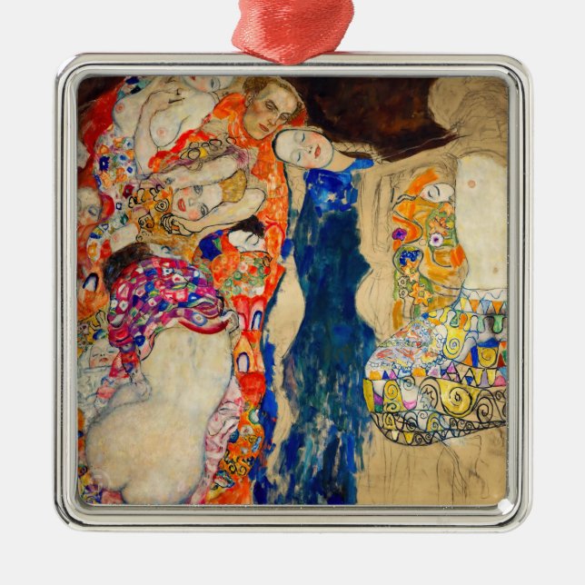 Gustav Klimt - The Bride (unfinished) Metal Tree Decoration (Front)