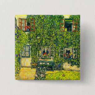 Gustav Klimt The House of Guardaboschi 15 Cm Square Badge