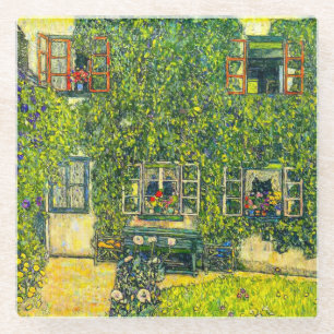 Gustav Klimt The House of Guardaboschi Glass Coaster