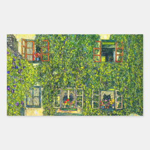 Gustav Klimt The House of Guardaboschi Rectangular Sticker