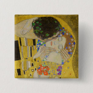 Gustav Klimt - The Kiss 15 Cm Square Badge