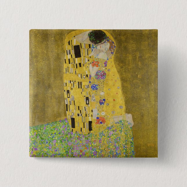 Gustav Klimt - The Kiss 15 Cm Square Badge (Front)