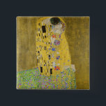 Gustav Klimt - The Kiss 15 Cm Square Badge<br><div class="desc">The Kiss / Der Kuss - Gustav Klimt in 1907-1908</div>