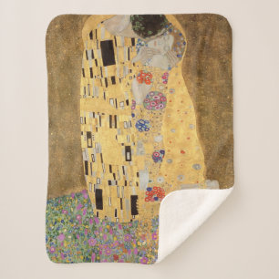 Gustav Klimt   The Kiss, 1907-08 Sherpa Blanket
